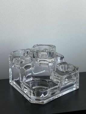 Partylite P7170 Vintage Made in Germany Clear Glass Block 5 Tealight Holder